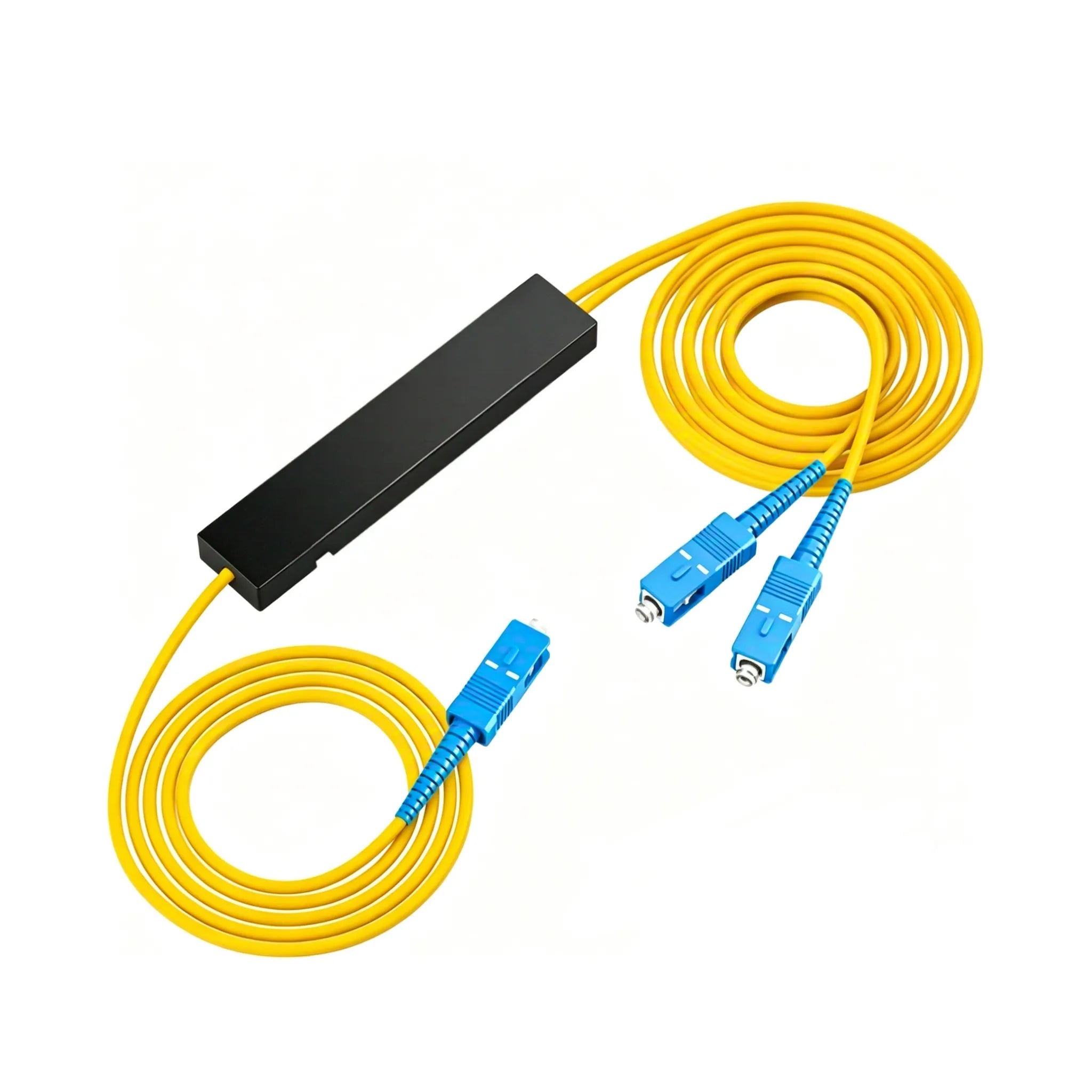 1x2 FC/APC Singlemode FBT Splitter 50/50 Split Ratio 1310/1550nm Dual Window Fused Biconical Taper Coupler for FTTH CATV PON Network