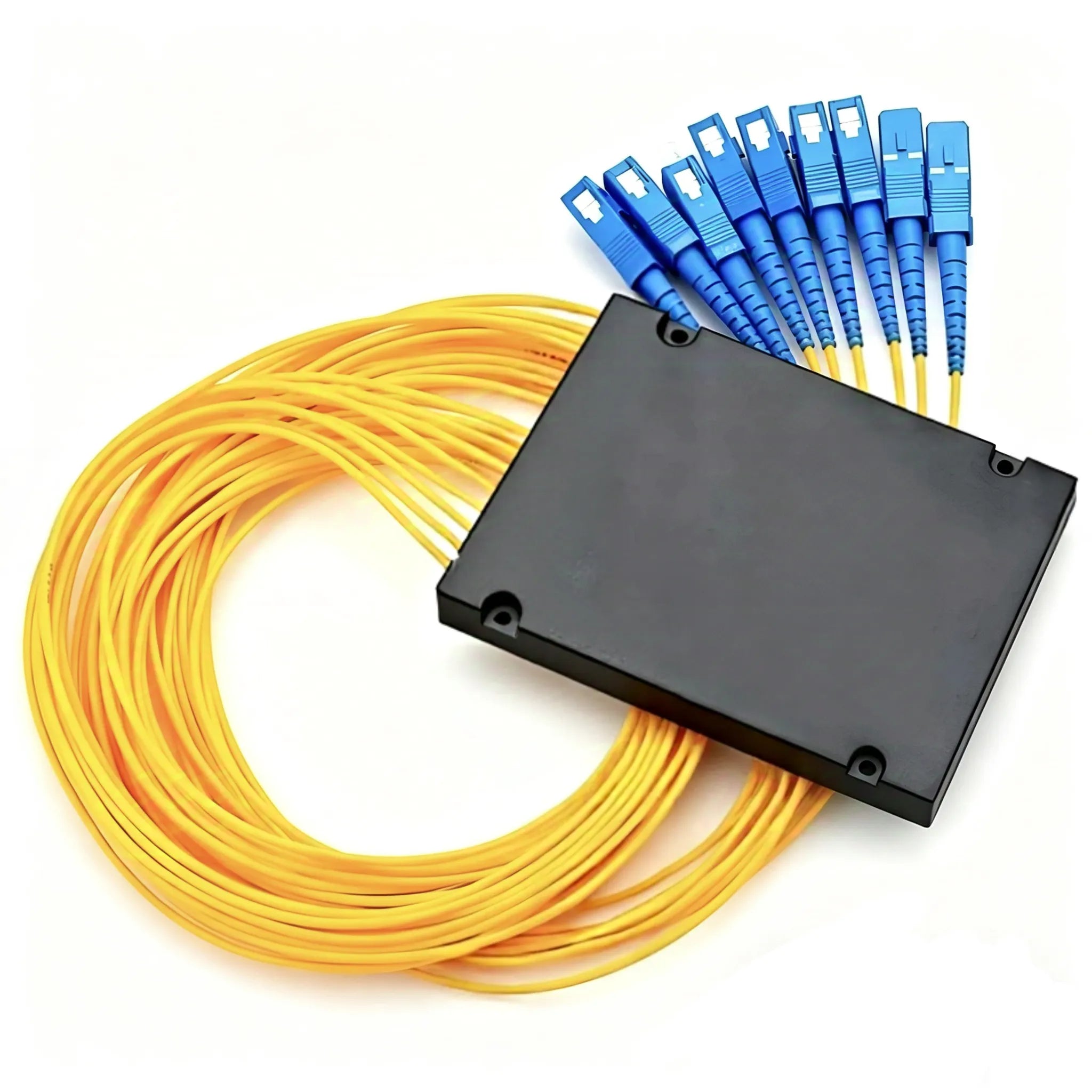 1x8 SC/UPC PLC Fiber Optic Splitter Singlemode G657A ABS Box  2.0mm/3.0mm Pigtailed Module