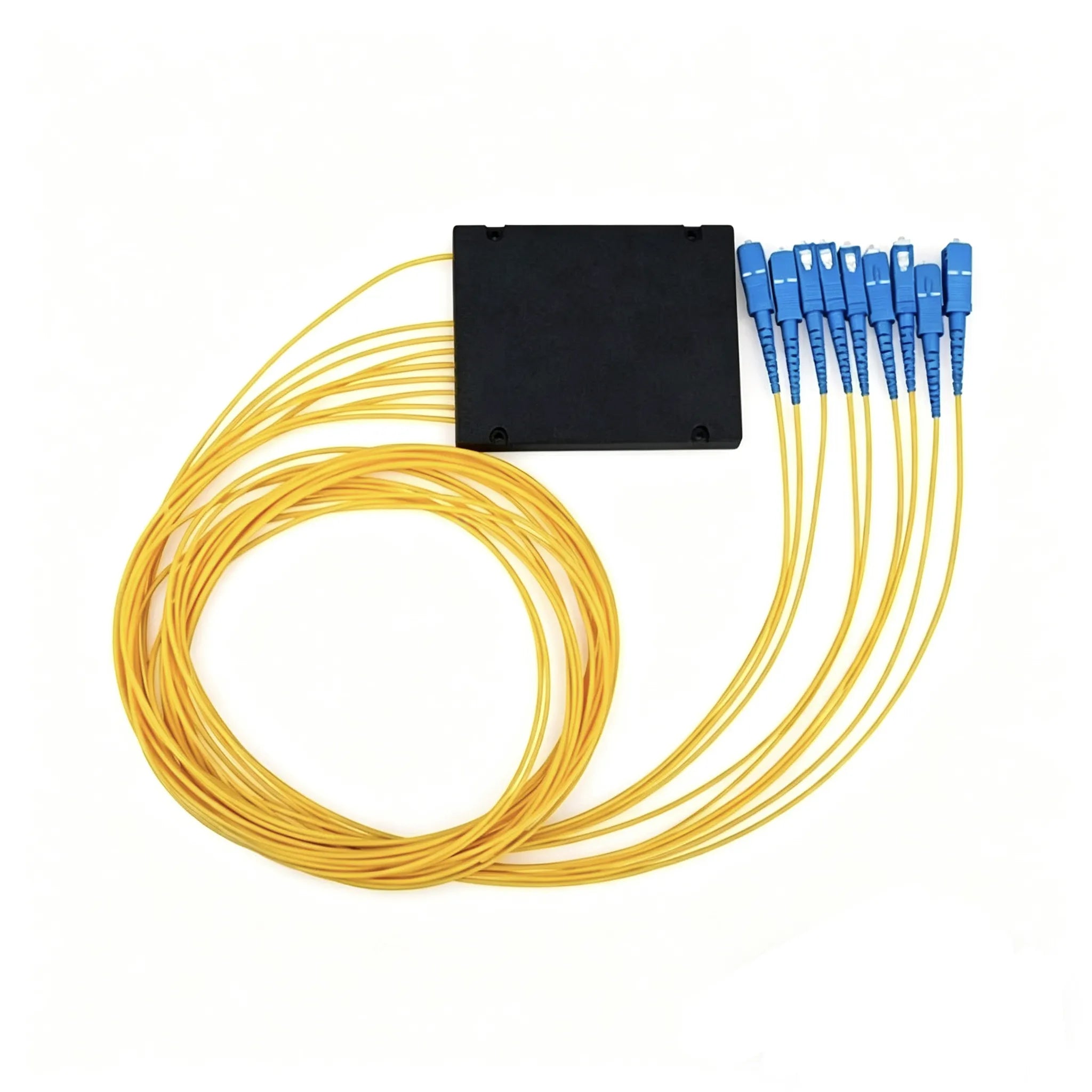 1x8 SC/UPC PLC Fiber Optic Splitter Singlemode G657A ABS Box  2.0mm/3.0mm Pigtailed Module