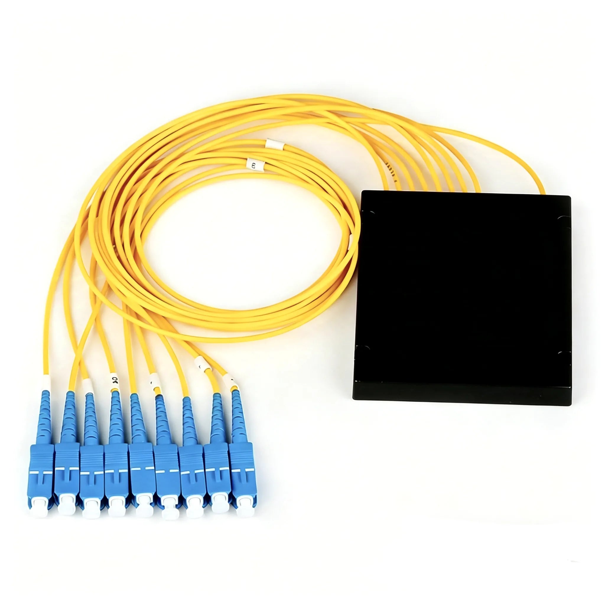 1x8 SC/UPC PLC Fiber Optic Splitter Singlemode G657A ABS Box  2.0mm/3.0mm Pigtailed Module
