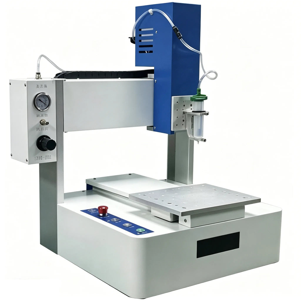 High-Precision Automatic Ferrule Epoxy Dispensing Machine, 10:1 AB Glue Injector for Fiber Optic Assembly