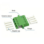 LC/APC Quad Single Mode Plastic Fiber Optic Adapter/Coupler with Flange