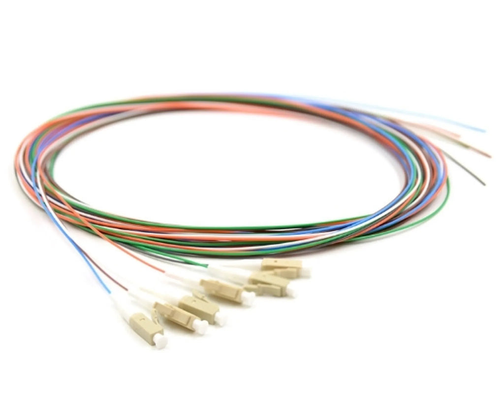 6 Fiber LC/UPC Pigtail - 50/125µm Multimode OM3 - Multi-Colored 900µm Jacket