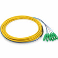 SC to SC APC Single Mode 6-Fiber LSZH Ribbon Fiber Optic Pigtail 3m, Yellow, for Data Center & Telecom