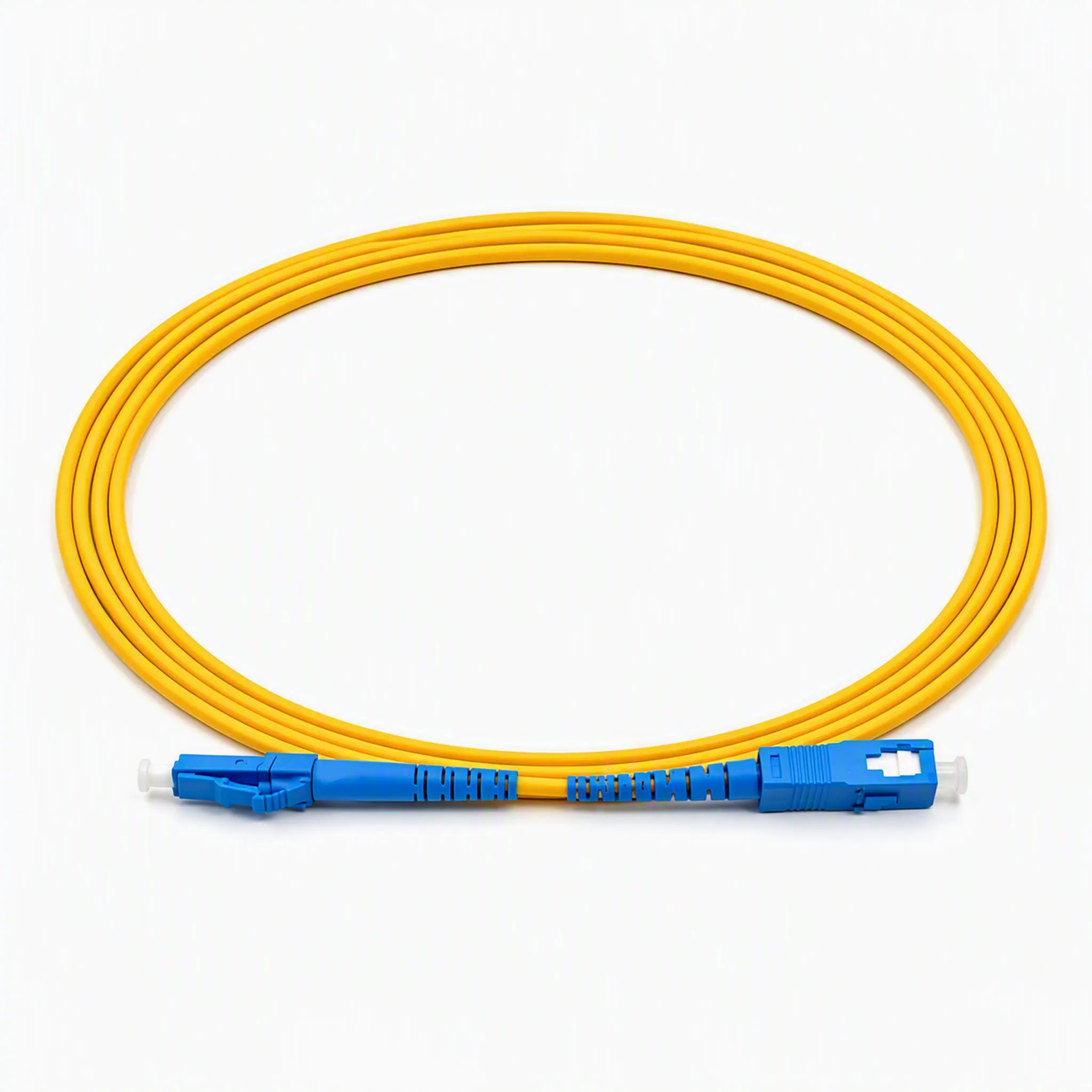 SC to LC Single Mode Fiber Patch Cord 3m | UPC Simplex G652D 9/125μm Yellow Fiber Jumper for FTTH Data Center