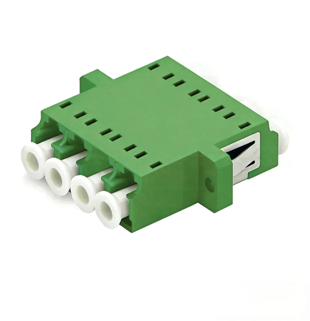 LC/APC Quad Single Mode Plastic Fiber Optic Adapter/Coupler with Flange