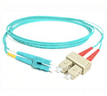 SC to LC OM3 Multimode Duplex LSZH Fiber Optic Patch Cord 3m, Aqua, for Network & Data Center