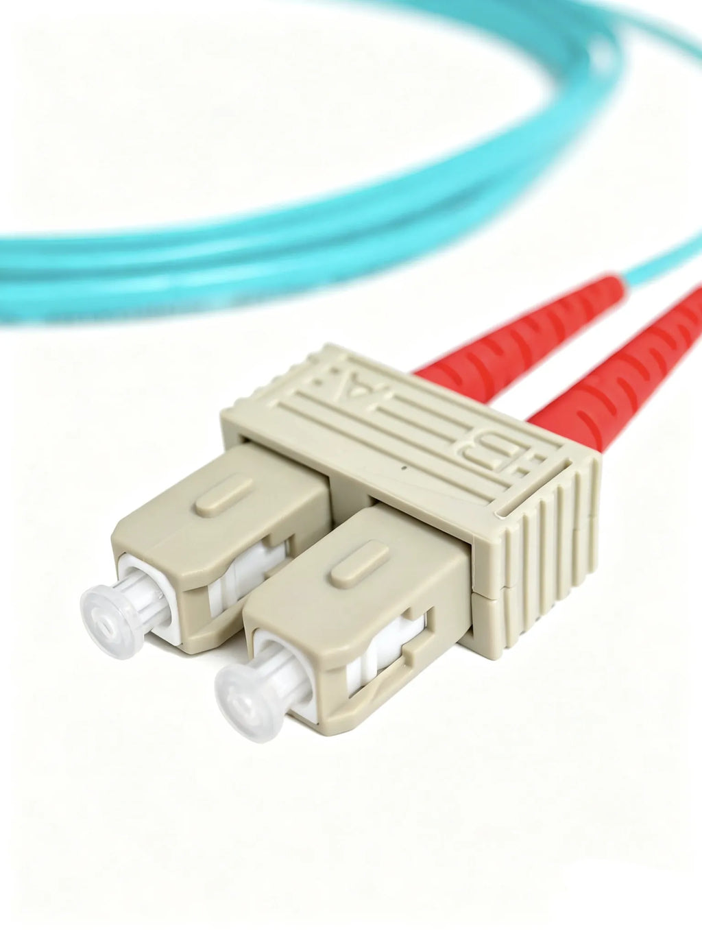 SC to LC OM3 Multimode Duplex LSZH Fiber Optic Patch Cord 3m, Aqua, for Network & Data Center