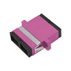 SC to SC Multimode OM4 Duplex Hybrid Fiber Adapter With Flange For Networking Technology - Purple Color