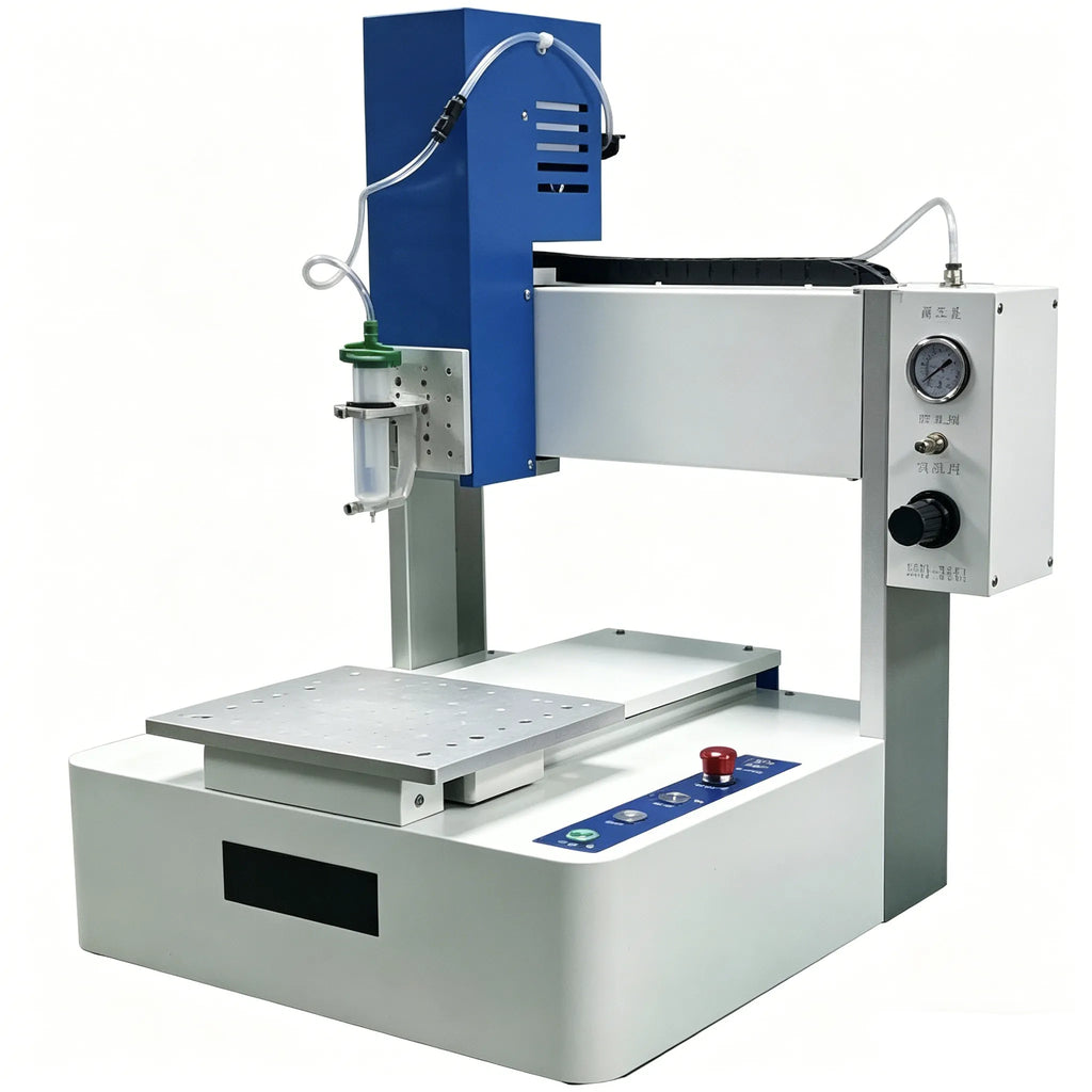 High-Precision Automatic Ferrule Epoxy Dispensing Machine, 10:1 AB Glue Injector for Fiber Optic Assembly