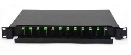 19 Inch Rack Mount ODF 1U 12 Port 12 Duplex DX SC 24 Fibers ODF Fiber Optic Patch Panel