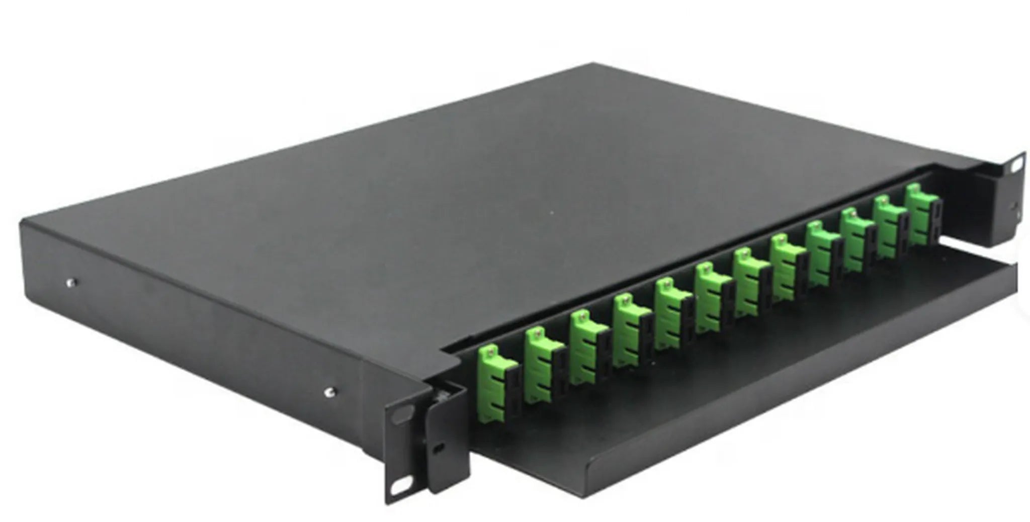 19 Inch Rack Mount ODF 1U 12 Port 12 Duplex DX SC 24 Fibers ODF Fiber Optic Patch Panel