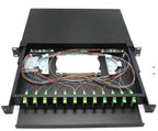 19 Inch Rack Mount ODF 1U 12 Port 12 Duplex DX SC 24 Fibers ODF Fiber Optic Patch Panel