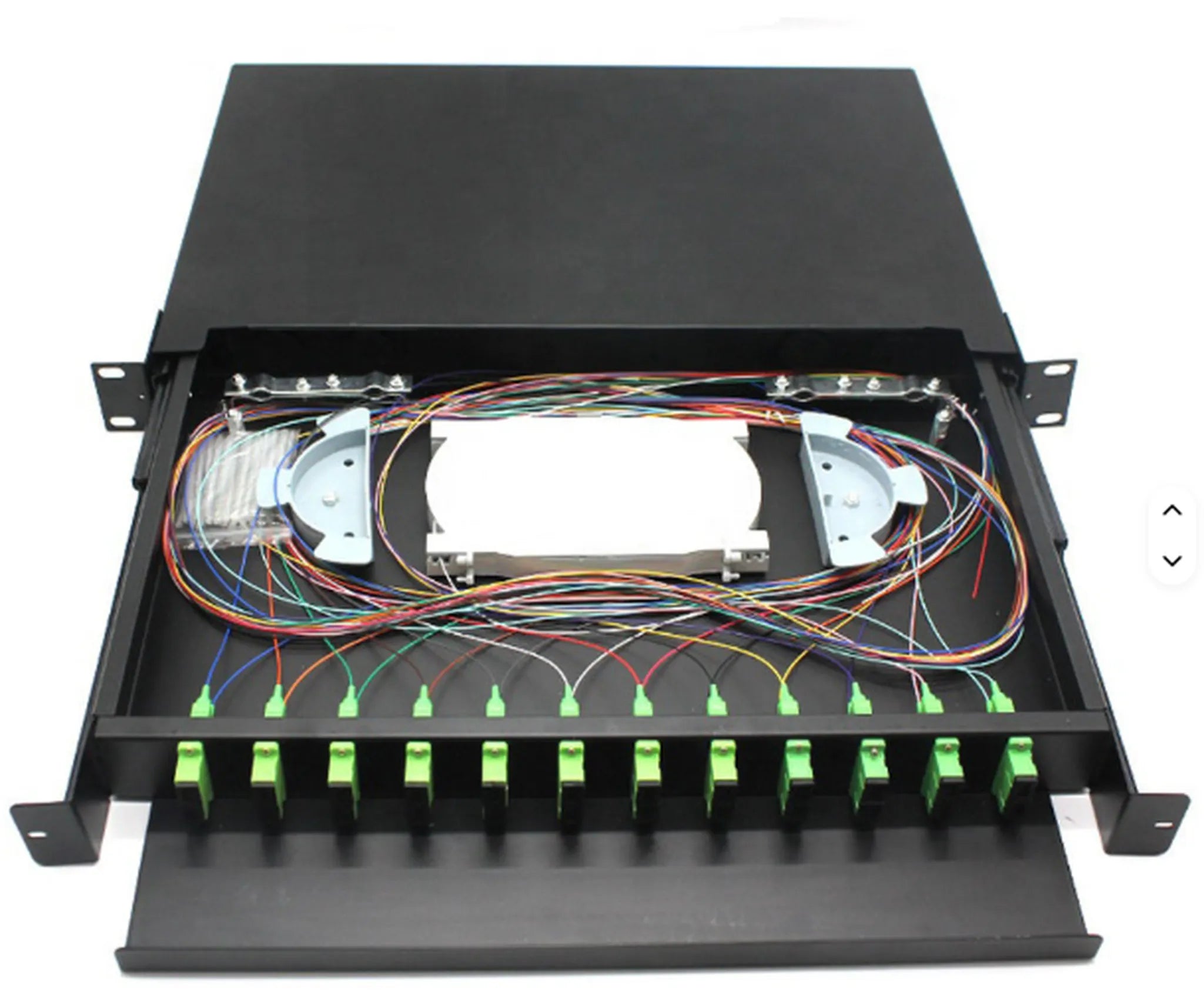 19 Inch Rack Mount ODF 1U 12 Port 12 Duplex DX SC 24 Fibers ODF Fiber Optic Patch Panel