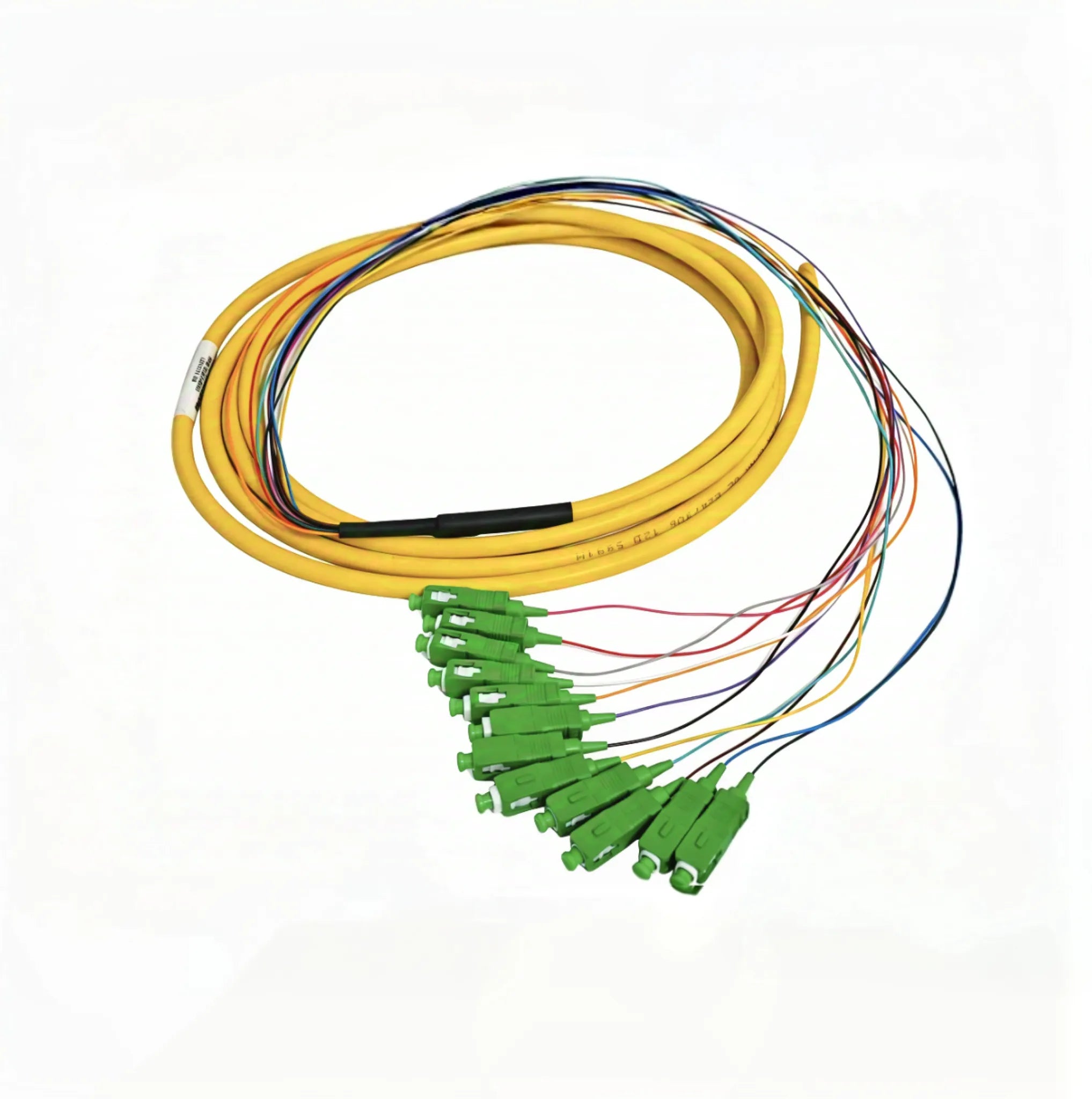 LC to LC APC Single Mode 12-Fiber LSZH Fiber Optic Patch Cord 3m, Yellow, for Data Center & Telecom