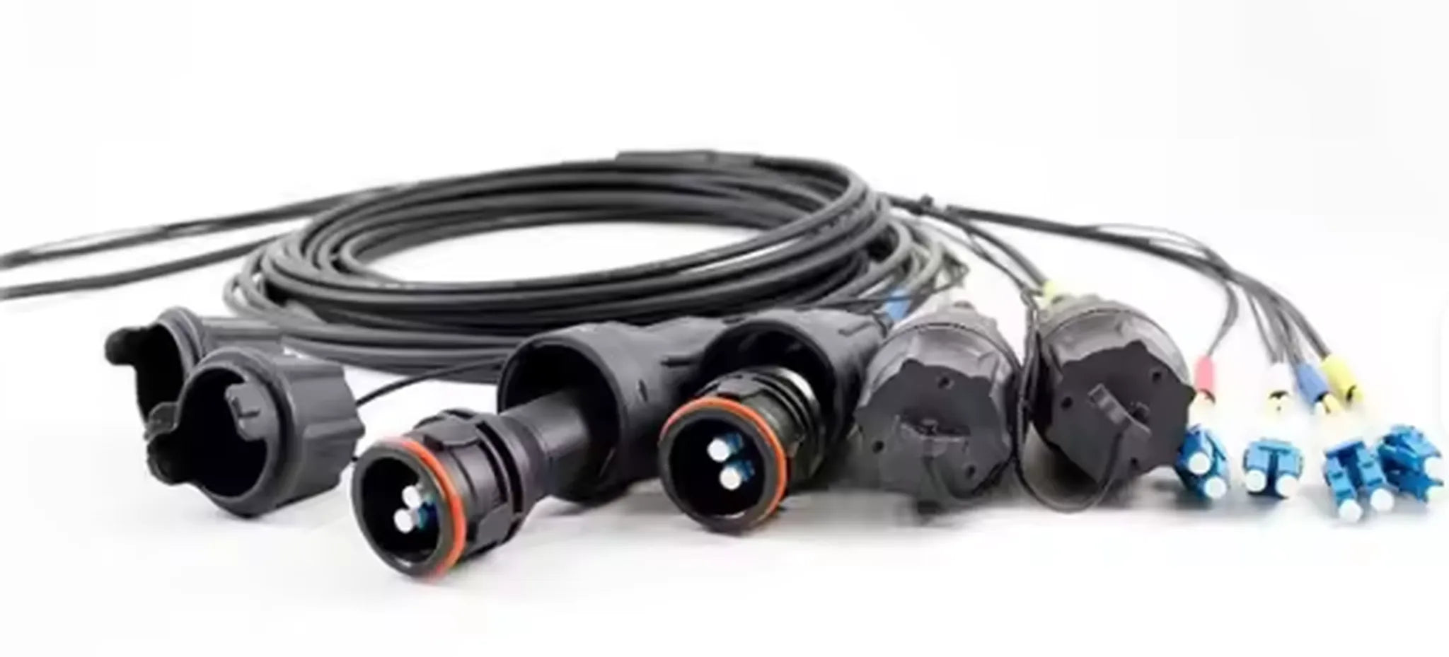 Duplex 8 core G657B3 Fibre LC-LC Waterproof Armored TPU Fiber Patch Cord